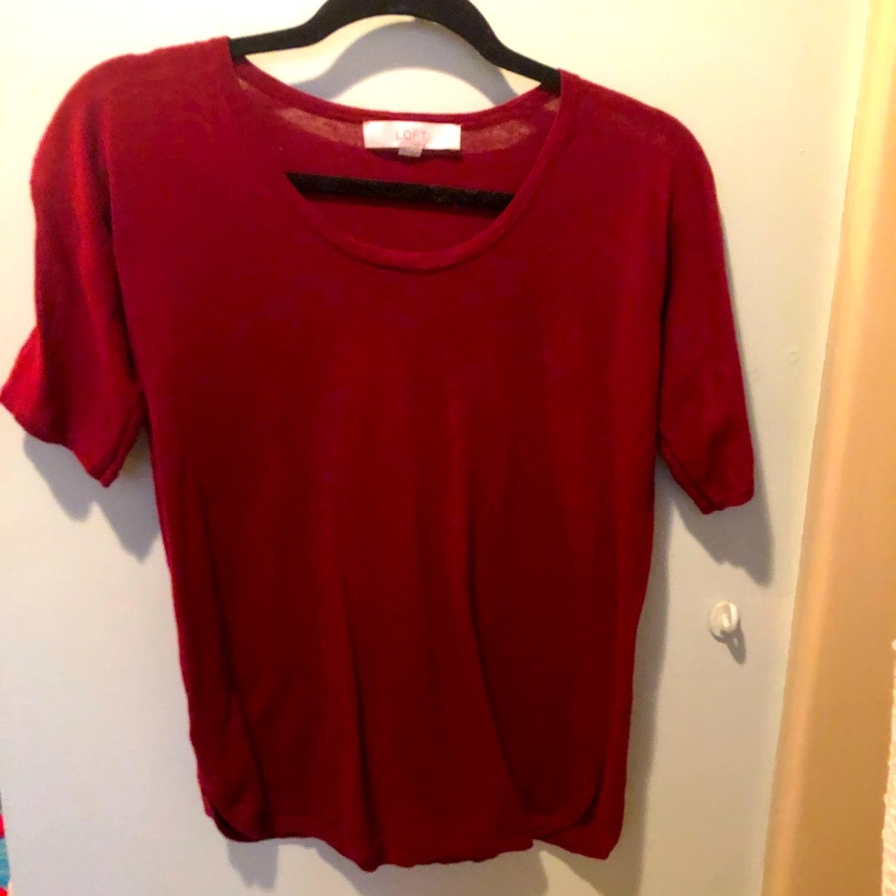 Loft burgundy top xs